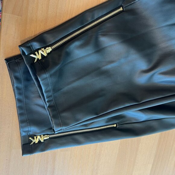 Michael Michael Kors Plus Size 3X Faux-Leather Skinny Ankle Pants - Black - Picture 7 of 12